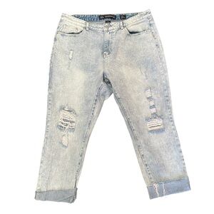 City Chic mom high rise jeans light wash 16